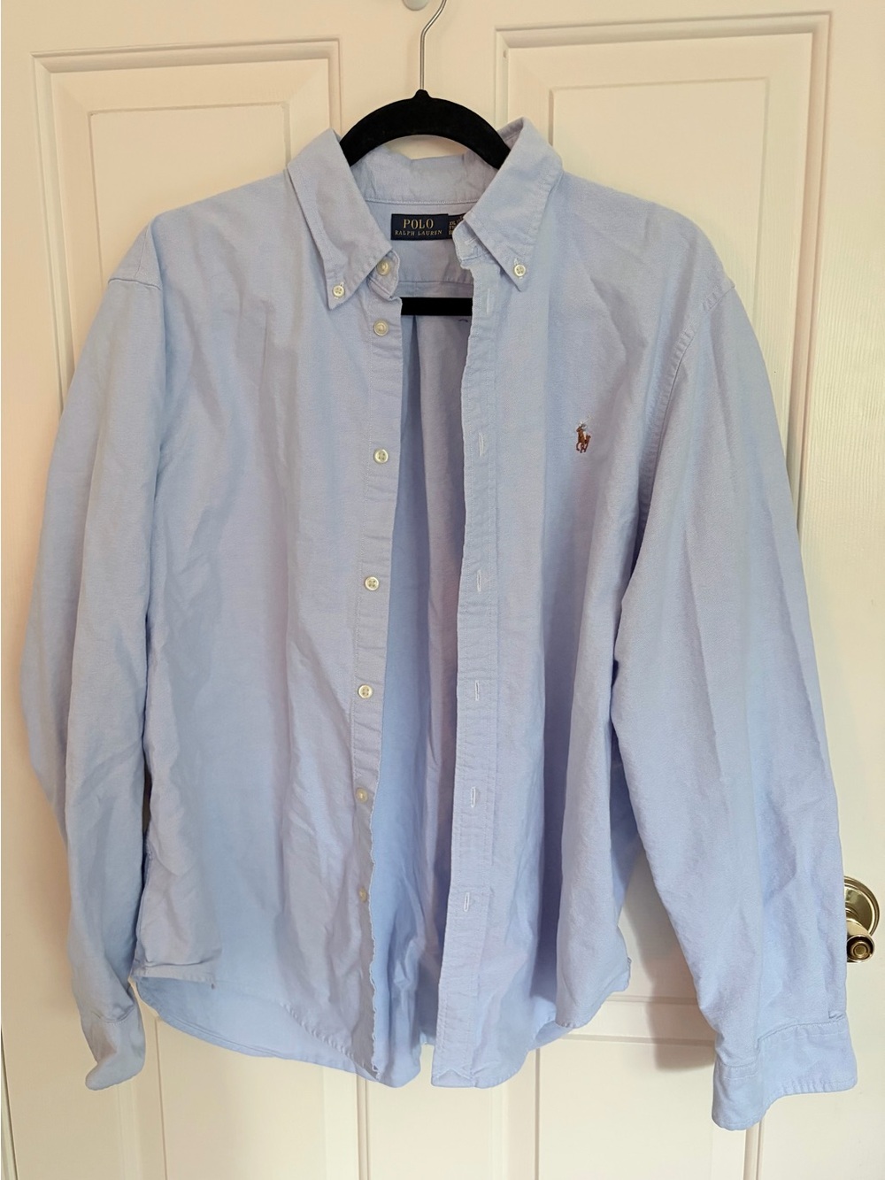 Ralph Lauren Pale Blue Button-Down Oxford Shirt with Pony Logo